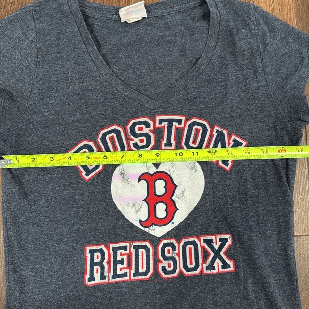 Vintage Small Boston Red Sox Baseball Fitted T Shirt Sparkle Lettering Heart - Picture 7 of 8